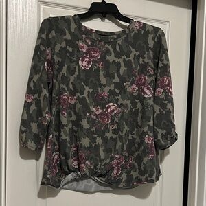 AGB Floral Camouflage Women's 3/4 Sleeve Top
